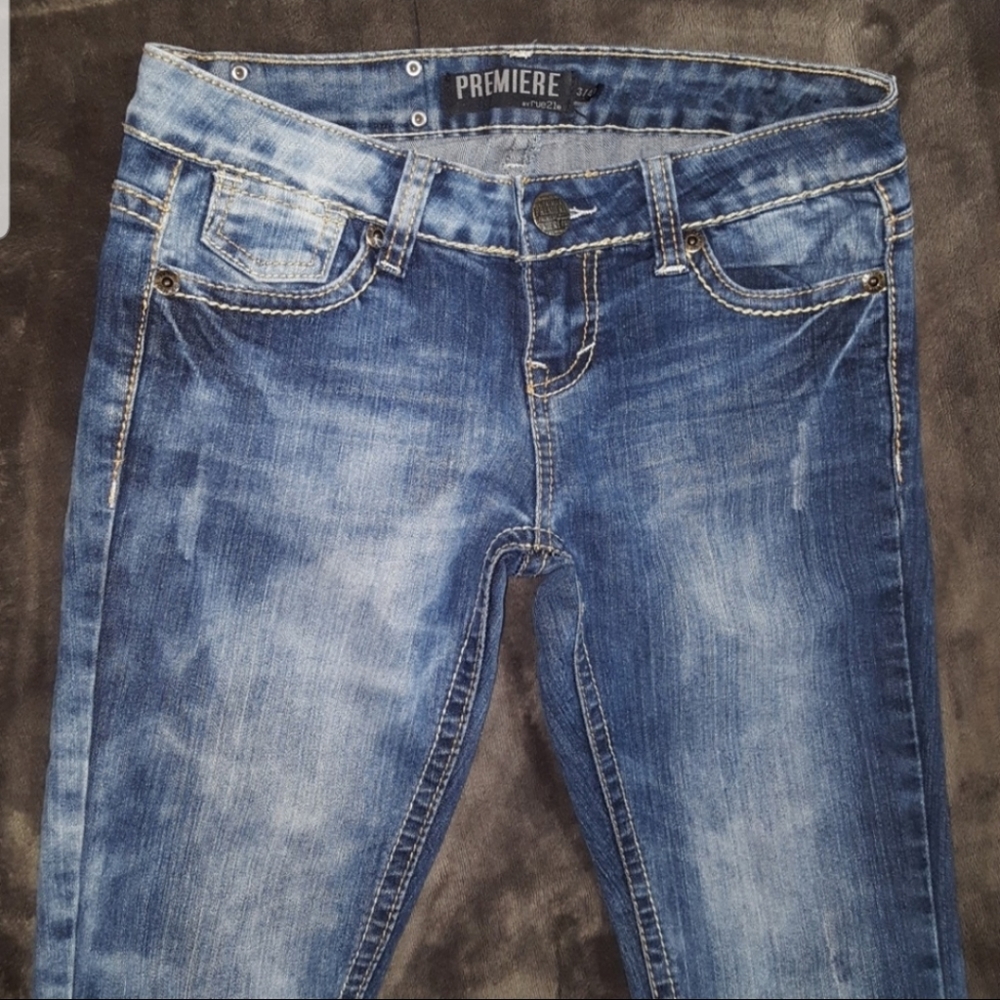 PREMIERE RUE 21 EMBELLISHED SKINNY JEANS ~ NEW - Picture 7 of 8
